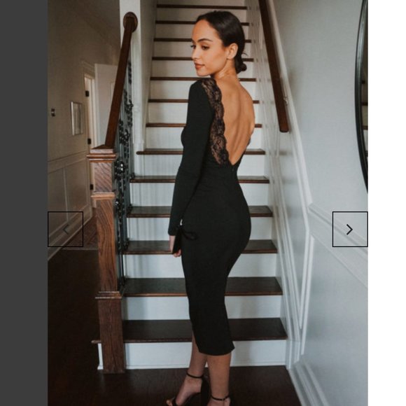 Dresses & Skirts - NWT Lace Trim Backless Bodycon Dress